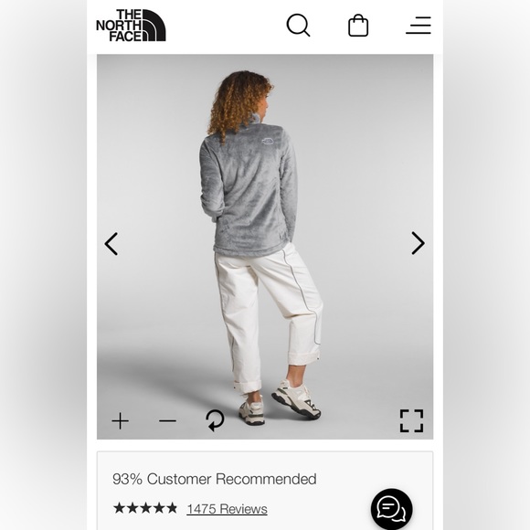 The North Face Osito Plush Meld Gray Fleece Jacket LG EUC - Picture 8 of 11